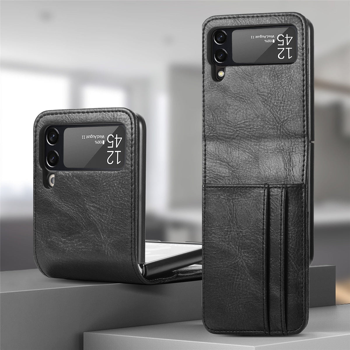 Samsung Galaxy Z Flip Card Holder Case Premium PU Leather Wallet Protection Cover for Flip 3 4 5 6 7 8 with Multiple Card Slots | Thomler