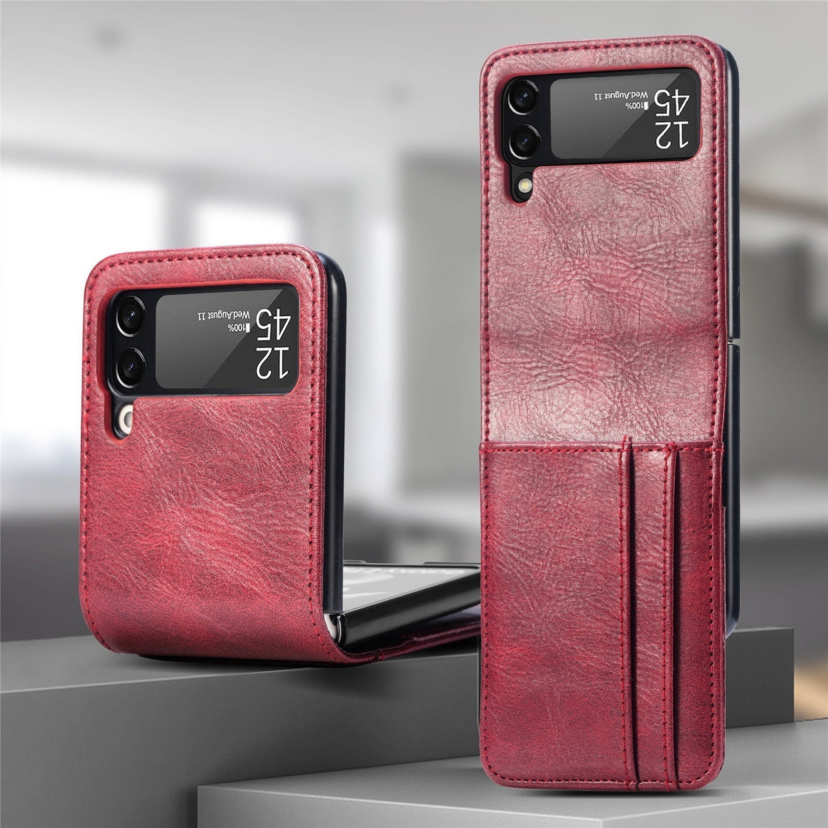 Samsung Galaxy Z Flip Card Holder Case Premium PU Leather Wallet Protection Cover for Flip 3 4 5 6 7 8 with Multiple Card Slots | Thomler