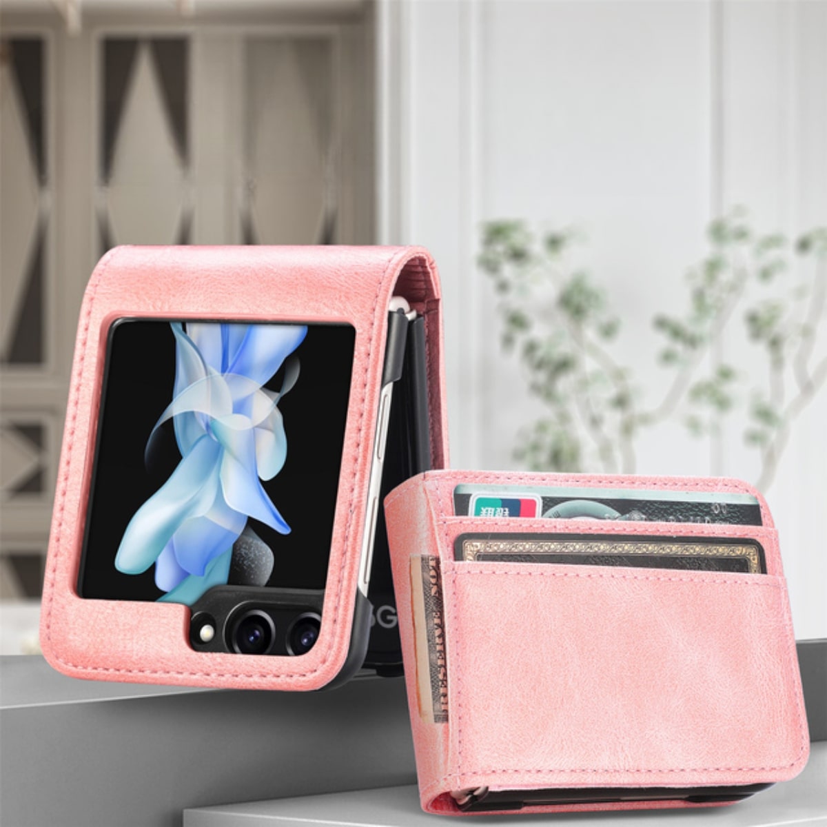 Samsung Galaxy Z Flip Card Holder Case Premium PU Leather Wallet Protection Cover for Flip 3 4 5 6 7 8 with Multiple Card Slots | Thomler