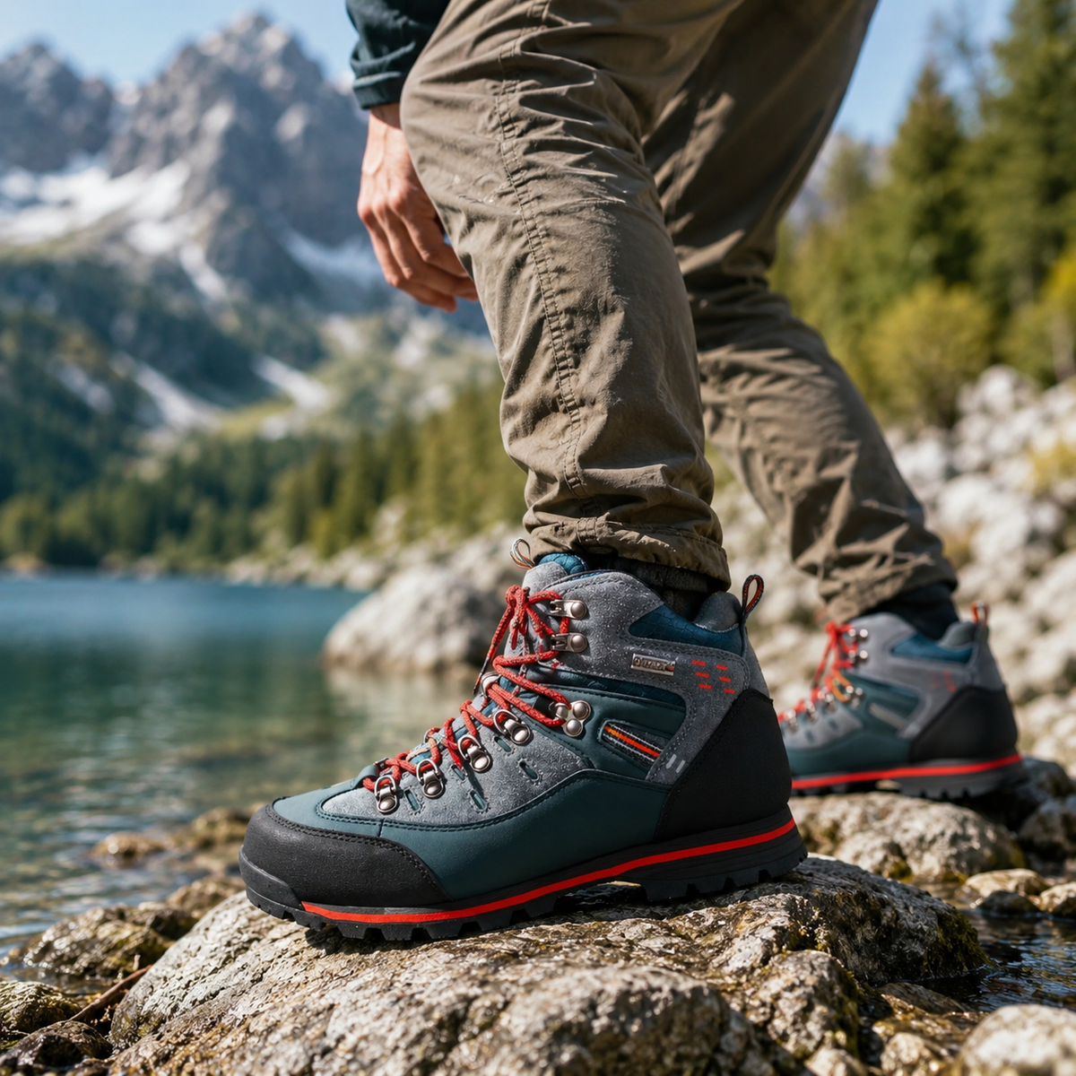 Men's Waterproof Hiking Boots with Non-Slip Rubber Sole – Mid-Ankle Trekking Shoes for Winter Trail Walking, Outdoor Adventures & Mountain | Thomler