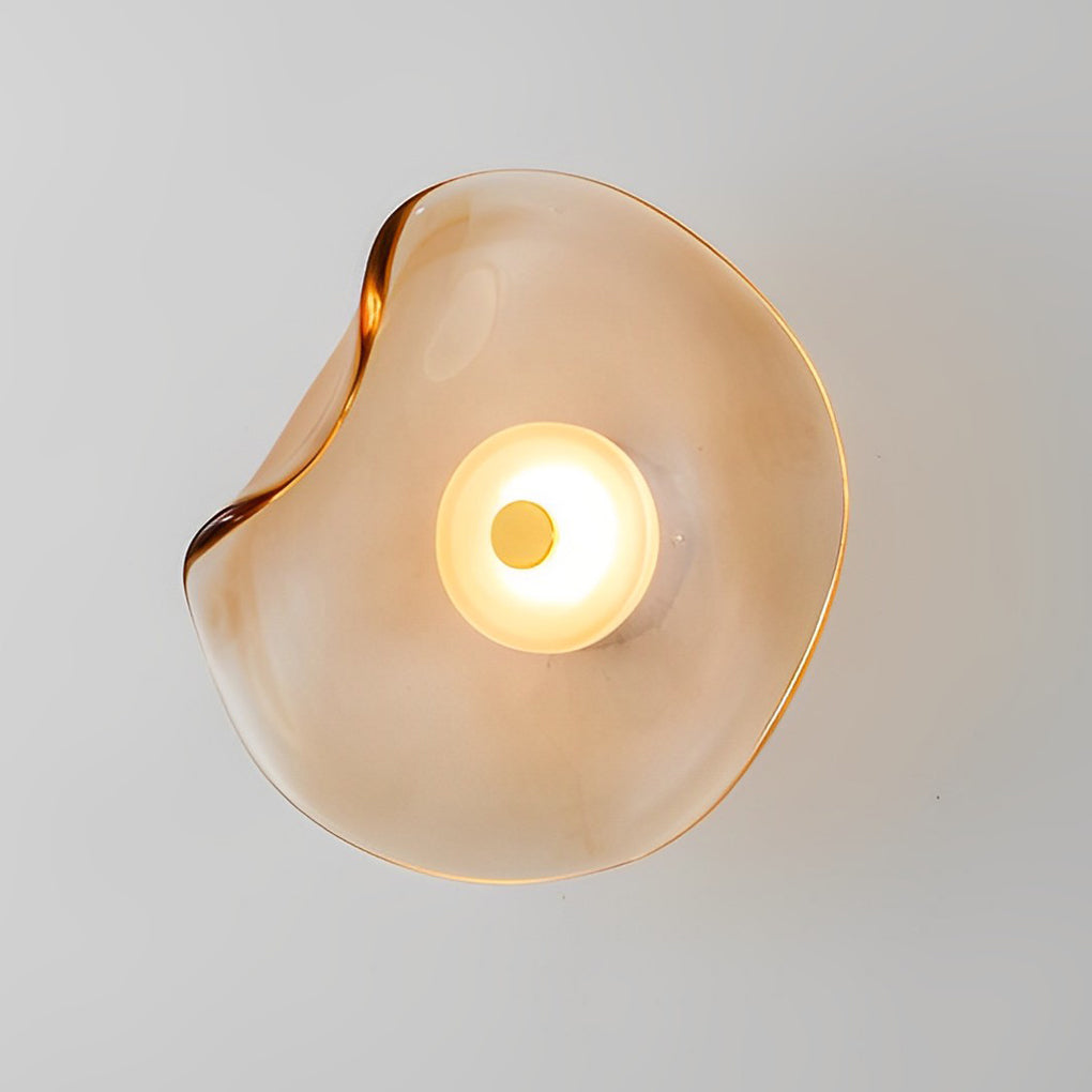 Modern LED Wall Sconce in Amber, Purple & Gray Glass for Bedroom, Living Room & Hallway Lighting | Thomler