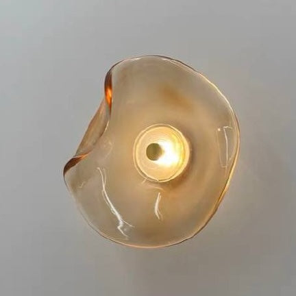 Modern LED Wall Sconce in Amber, Purple & Gray Glass for Bedroom, Living Room & Hallway Lighting | Thomler