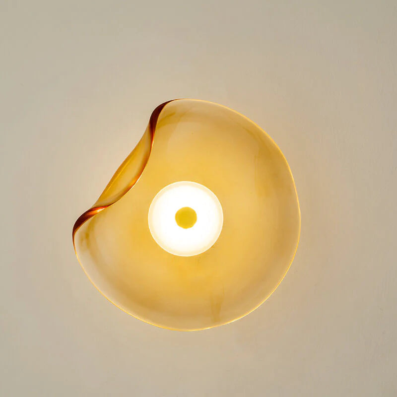 Modern LED Wall Sconce in Amber, Purple & Gray Glass for Bedroom, Living Room & Hallway Lighting | Thomler