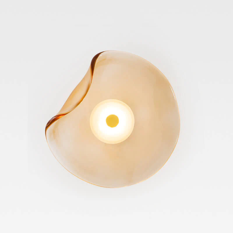 Modern LED Wall Sconce in Amber, Purple & Gray Glass for Bedroom, Living Room & Hallway Lighting | Thomler