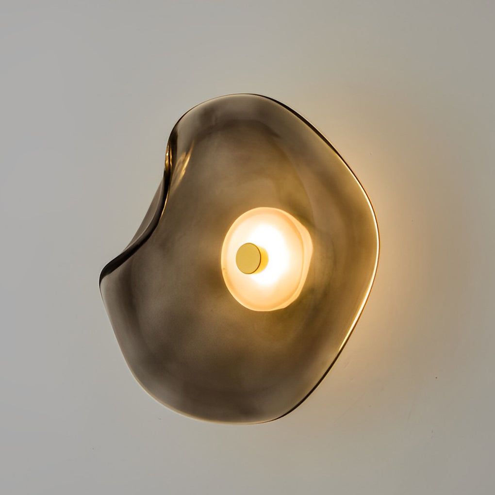 Modern LED Wall Sconce in Amber, Purple & Gray Glass for Bedroom, Living Room & Hallway Lighting | Thomler
