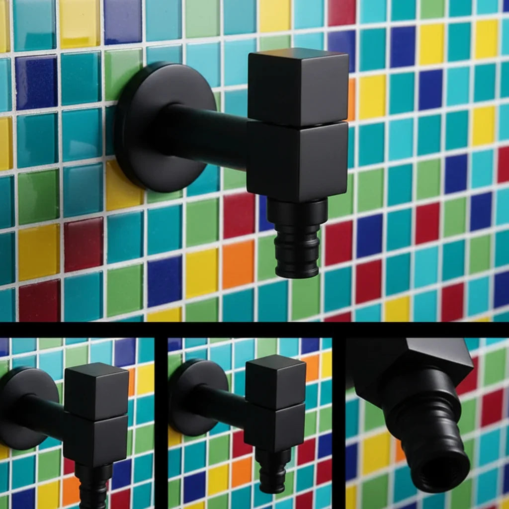 Wall-Mount Brass Faucet – Matte Black Finish for Indoor & Outdoor Use | Thomler