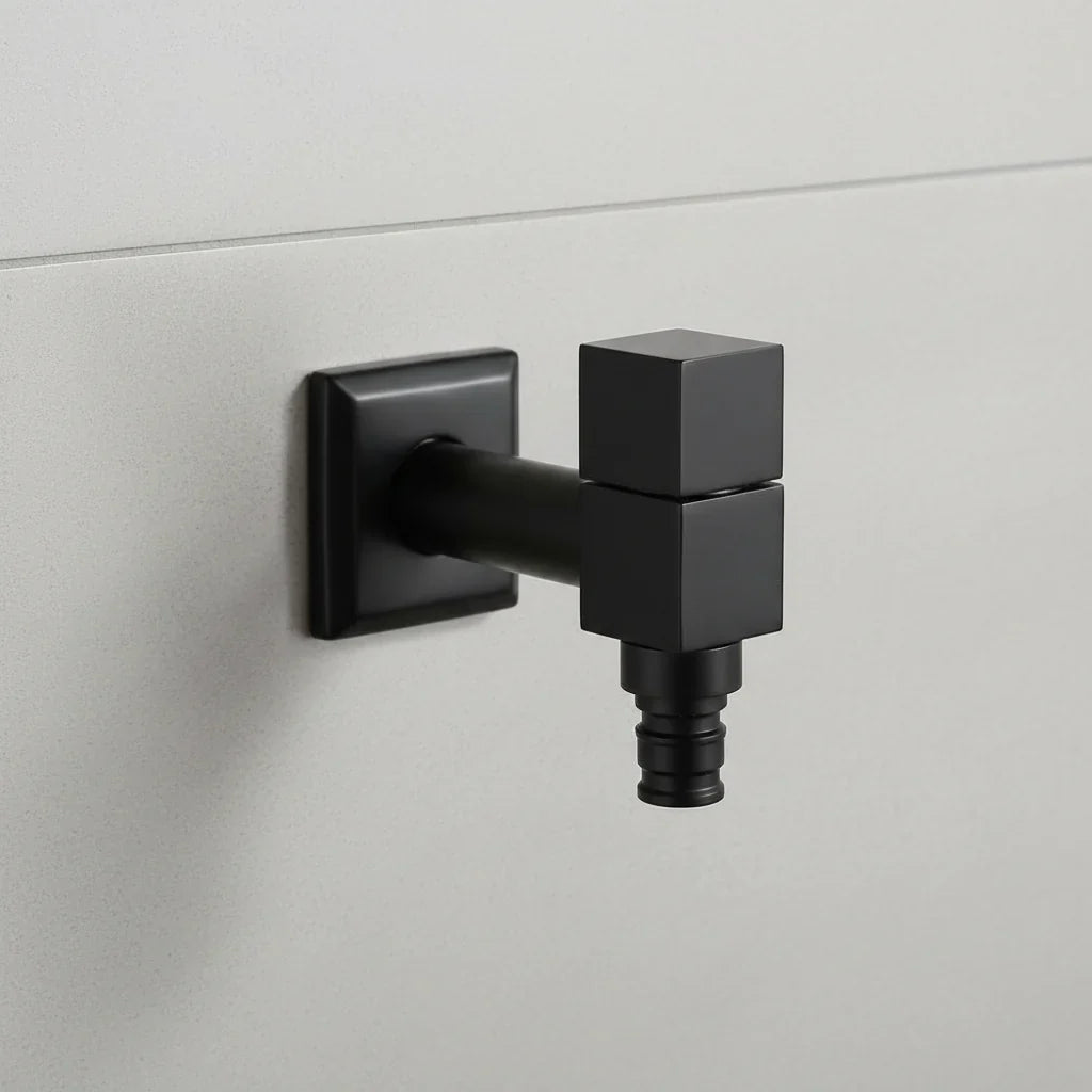 Wall-Mount Brass Faucet – Matte Black Finish for Indoor & Outdoor Use | Thomler
