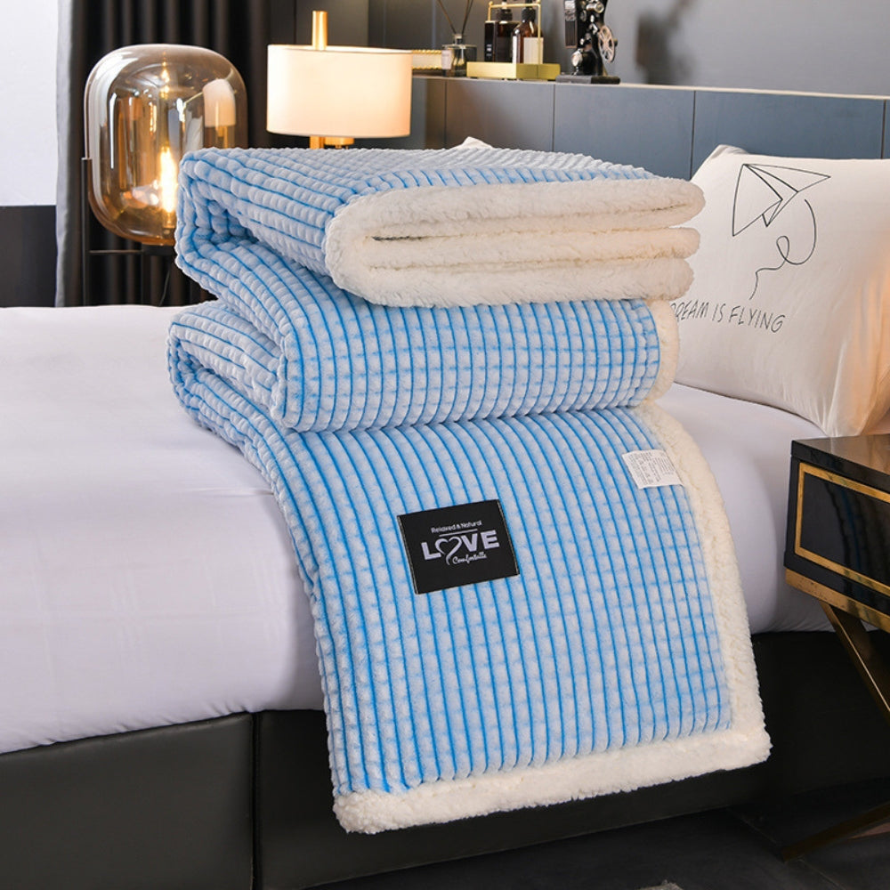 Reversible Textured Throw Blanket with Plush Fleece Backing – Year-Round Cozy Layer for Sofa & Bed | Thomler