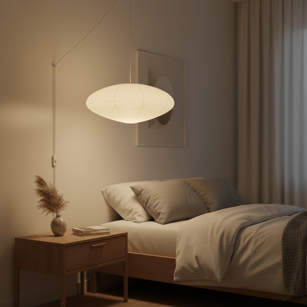Mulberry Paper Swag Pendant Light 17.7 in x 9.8 in White Indoor Ceiling Hanging Lamp Modern Home Decor Living Room Bedroom | Thomler