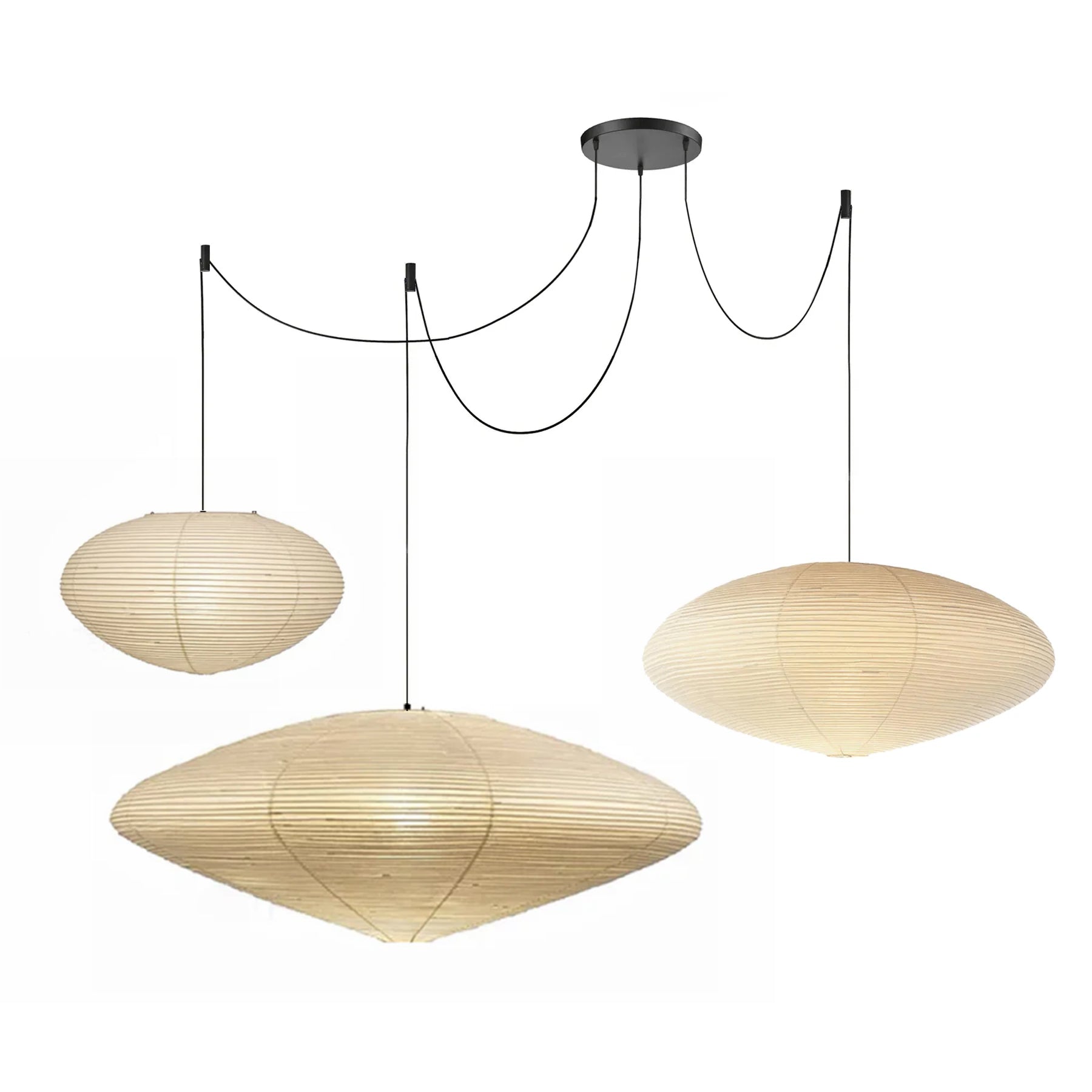 Akari Handcrafted Mulberry Paper Pendant Light 17.7 in Ceiling Indoor Warm Glow LED Edison Bulb | Thomler