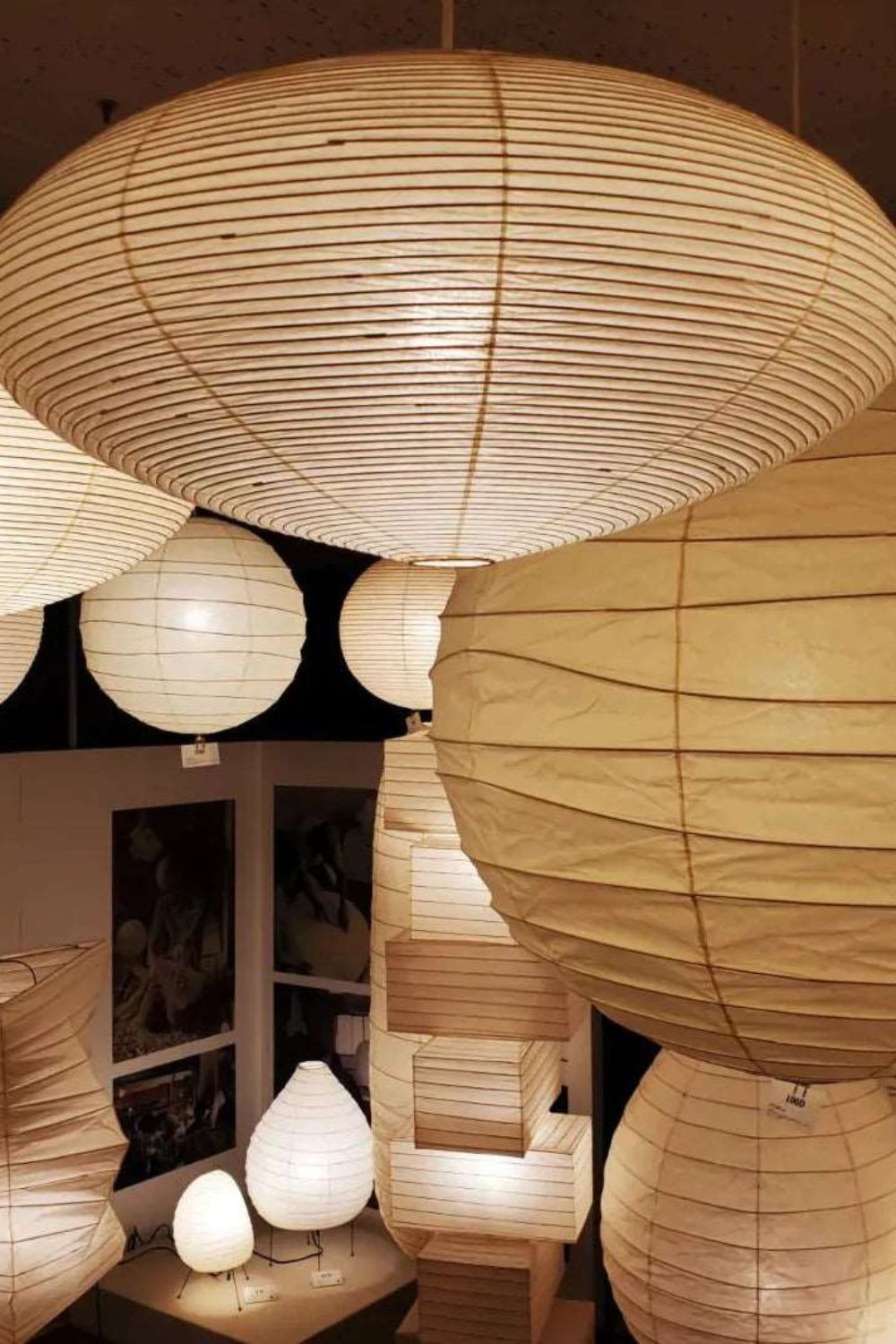 Akari Handcrafted Mulberry Paper Pendant Light 17.7 in Ceiling Indoor Warm Glow LED Edison Bulb | Thomler