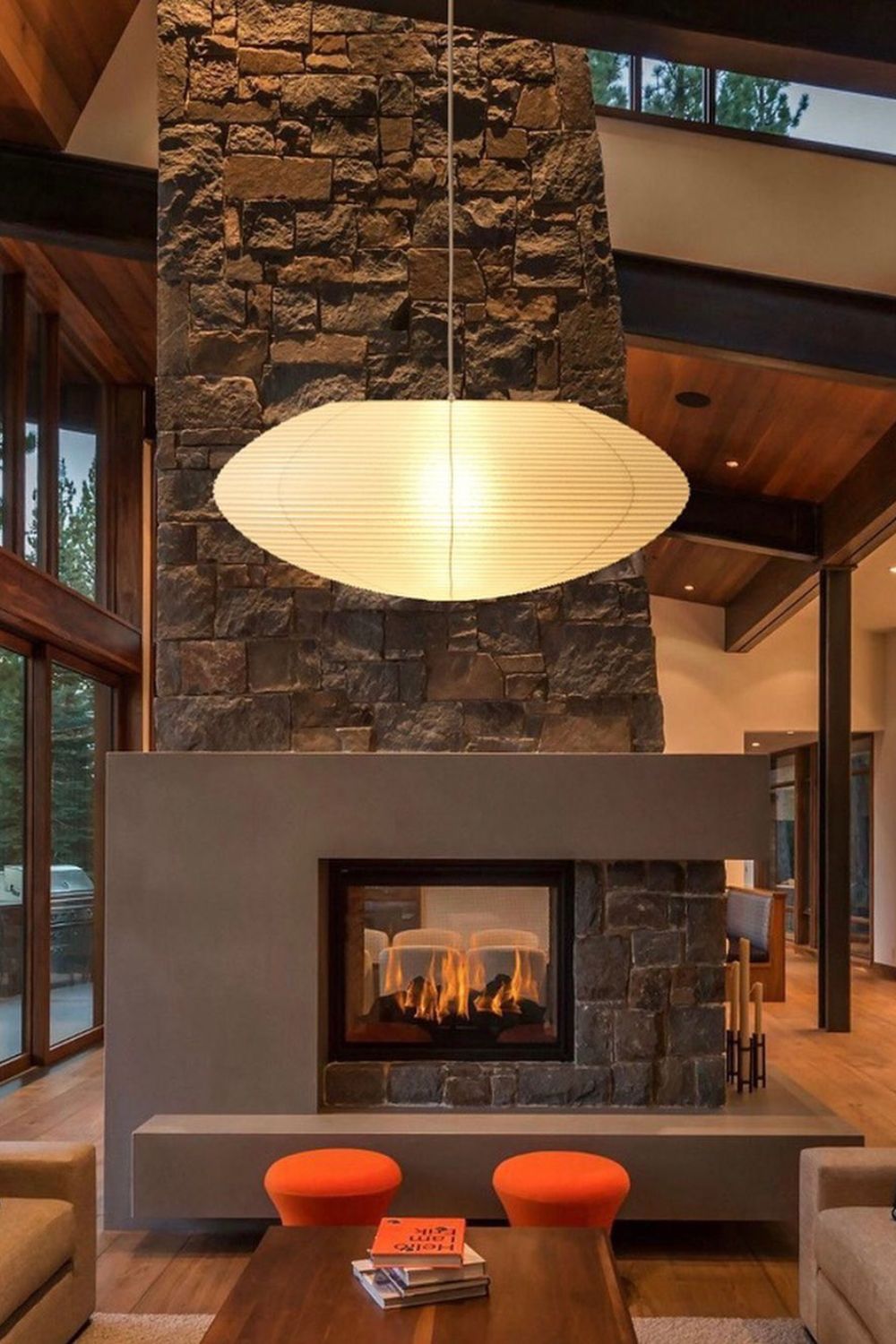 Akari Handcrafted Mulberry Paper Pendant Light 17.7 in Ceiling Indoor Warm Glow LED Edison Bulb | Thomler