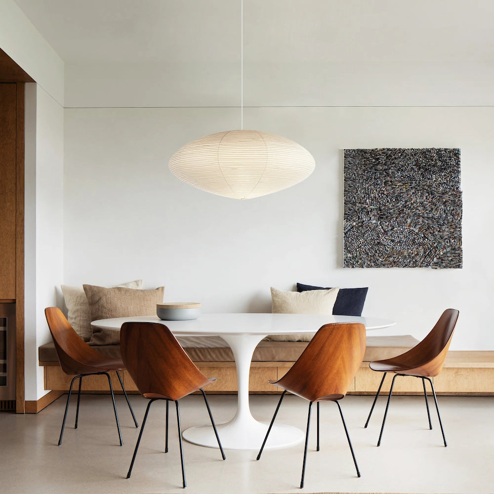 Mulberry Paper Swag Pendant Light 17.7 in x 9.8 in White Indoor Ceiling Hanging Lamp Modern Home Decor Living Room Bedroom | Thomler