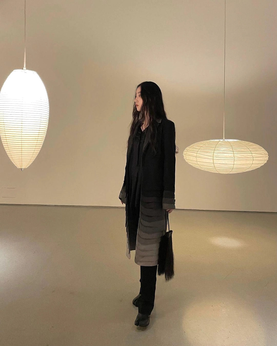 Akari Handcrafted Mulberry Paper Pendant Light 17.7 in Ceiling Indoor Warm Glow LED Edison Bulb | Thomler