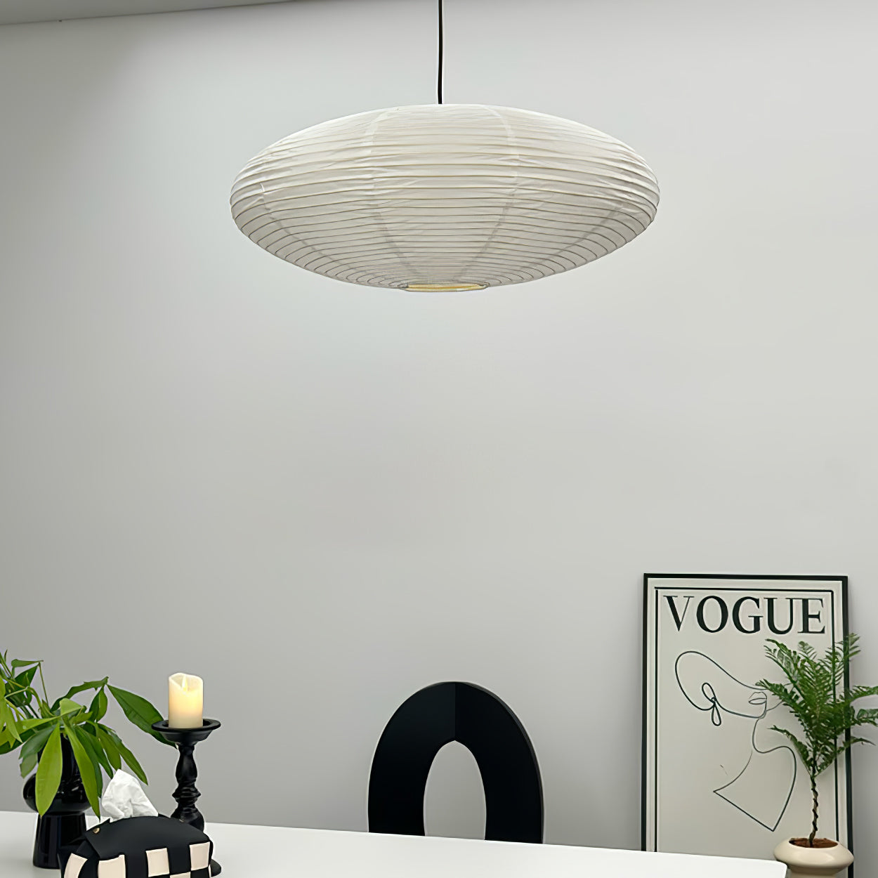 Mulberry Paper Swag Pendant Light 17.7 in x 9.8 in White Indoor Ceiling Hanging Lamp Modern Home Decor Living Room Bedroom | Thomler