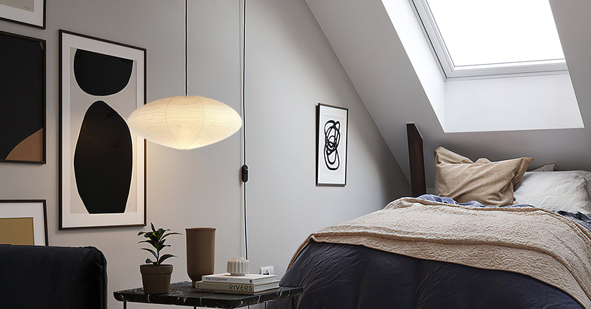 Mulberry Paper Swag Pendant Light 17.7 in x 9.8 in White Indoor Ceiling Hanging Lamp Modern Home Decor Living Room Bedroom | Thomler