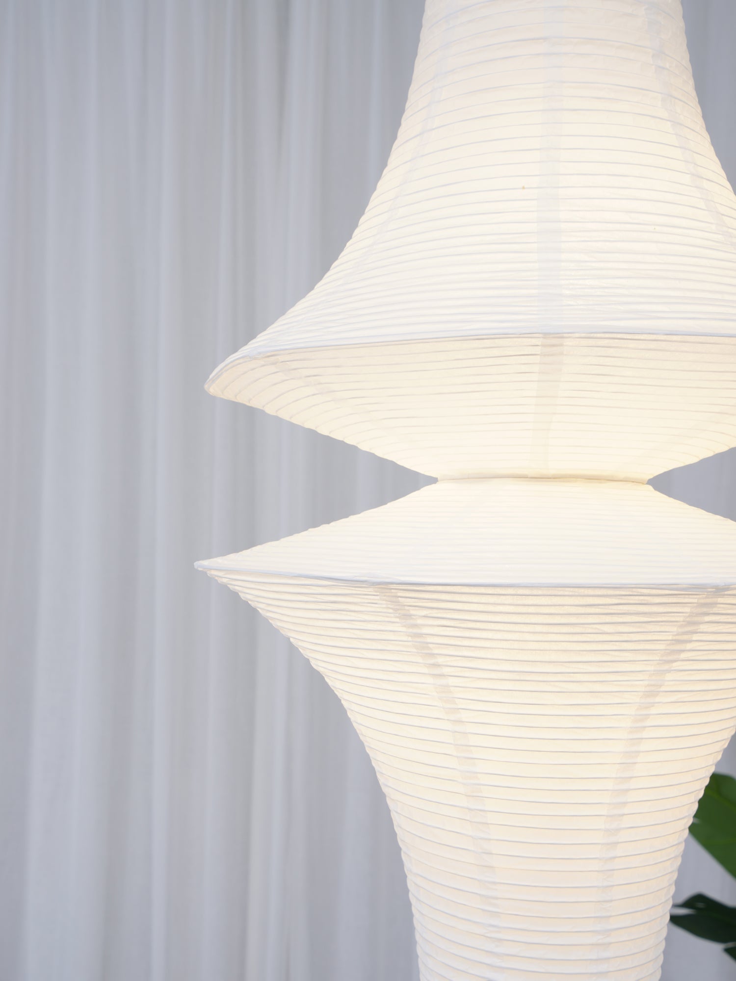 Washi Paper Pendant Light 12.2 in x 55.1 in White Indoor Ceiling Hanging Lamp Warm Ambient Lighting Decorative E26 E27 | Thomler