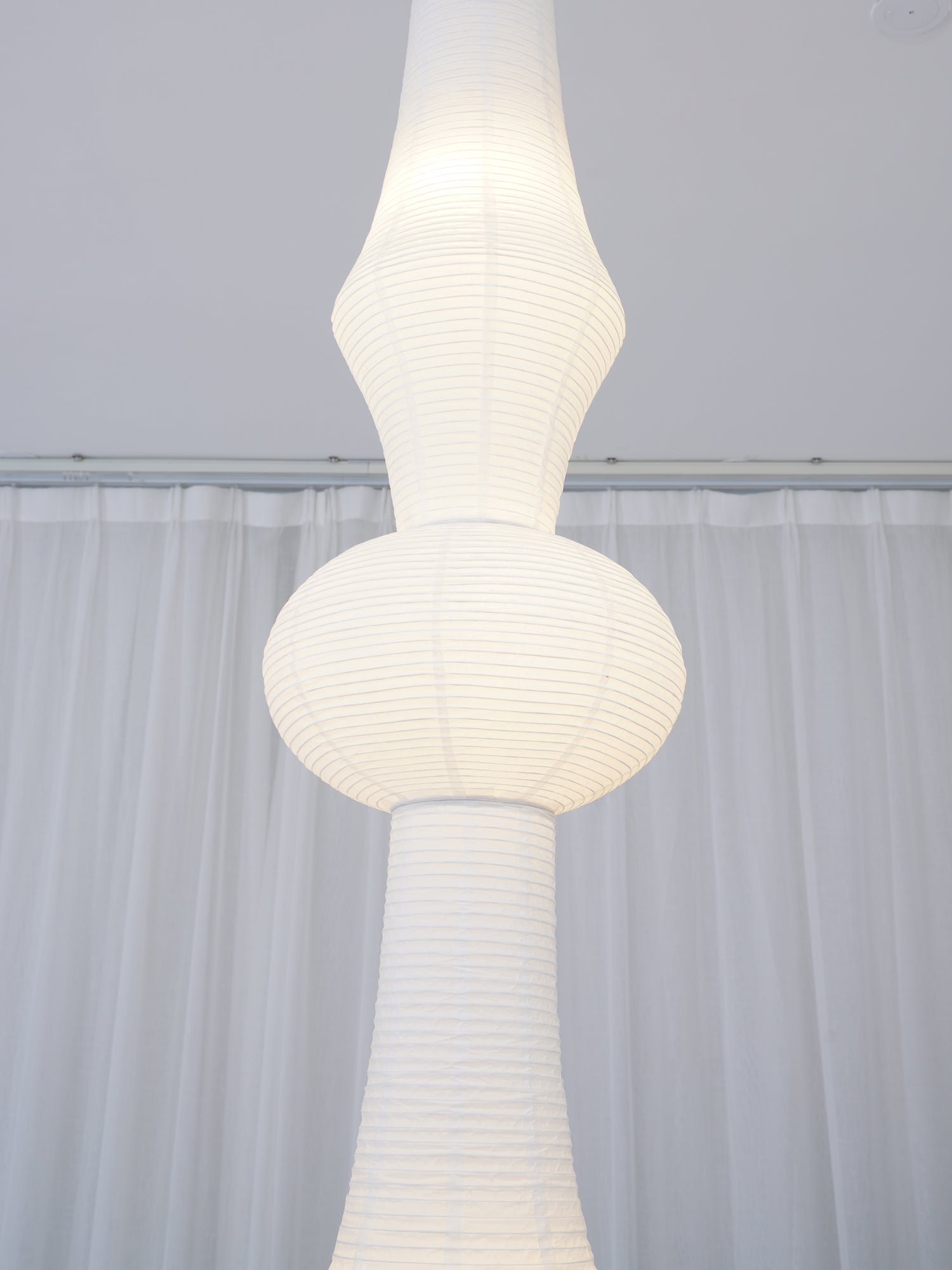 Washi Paper Pendant Light 12.2 in x 55.1 in White Indoor Ceiling Hanging Lamp Warm Ambient Lighting Decorative E26 E27 | Thomler