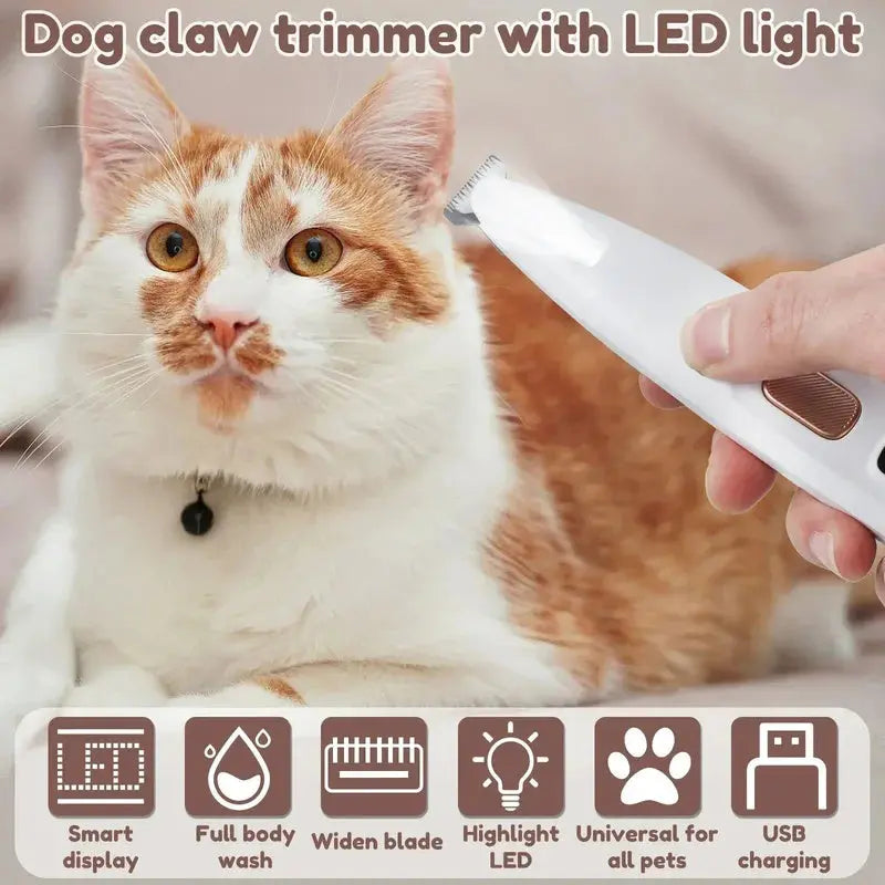Wasserdichter Wiederaufladbarer Tierhaarschneider mit LED-Licht