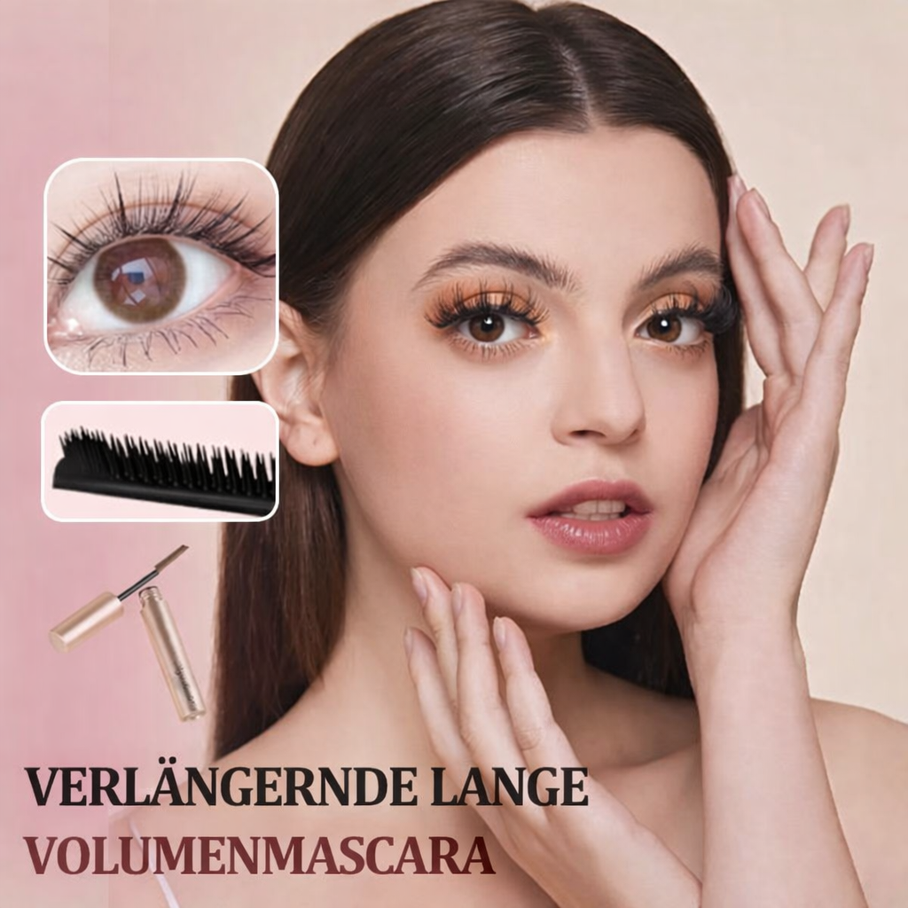 Waterproof Volumizing Mascara for Long Lashes with Precision Comb Brush – Clump-Free Definition & All-Day Wear for Sensitive Eyes & Contact | Thomler