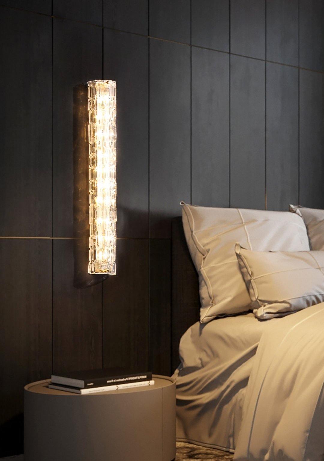Contemporary Gold Brass & Glass Cylinder Wall Light for Indoor Living Spaces | Thomler