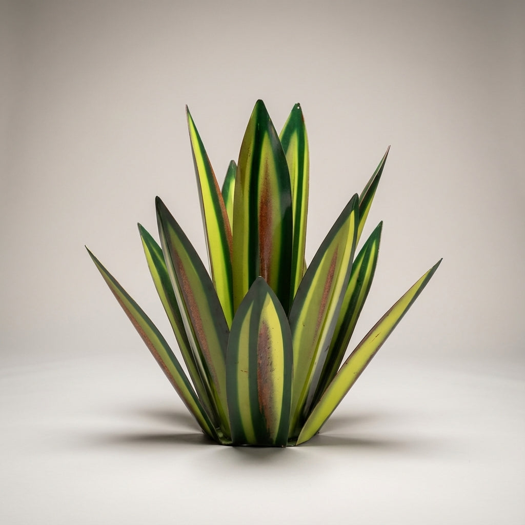 Garden Ornament Metal Agave 35.0 cm Green Solar LED Outdoor Patio Sculpture Waterproof Decorative Plant | Thomler