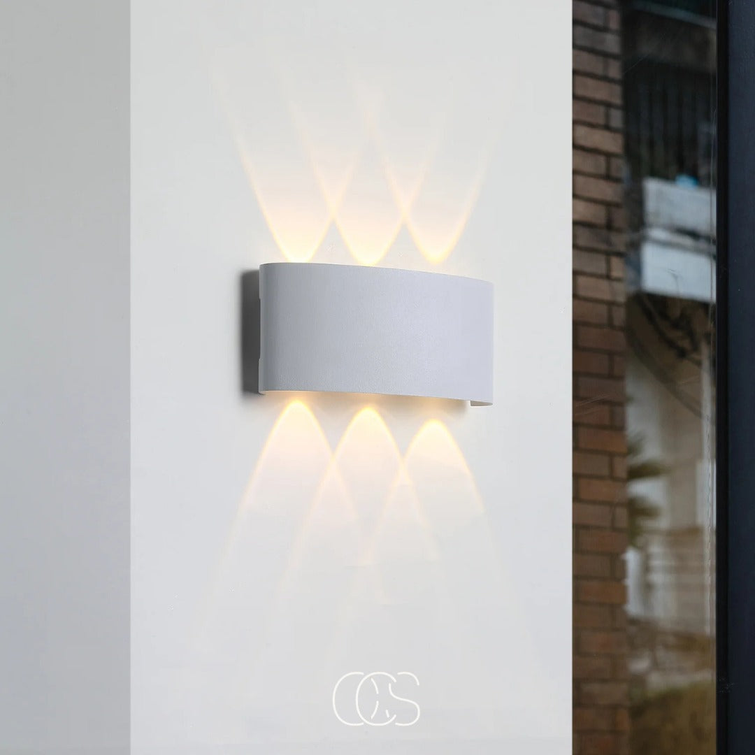 Dual-Beam Outdoor Wall Light – Sandblasted Aluminum – IP65 Weatherproof for Porch, Patio & Garden | Thomler