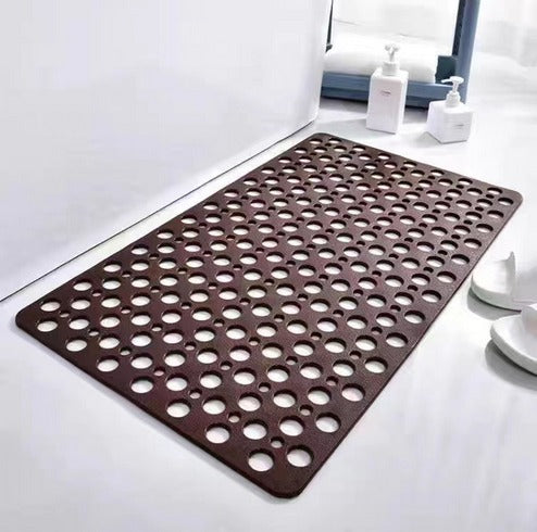 Anti-Slip Bathroom Mat with Drain Holes and Suction Cups for Shower Floor, Tub, Wet Surfaces | Quick Dry, Mildew Resistant TPE Safety | Thomler