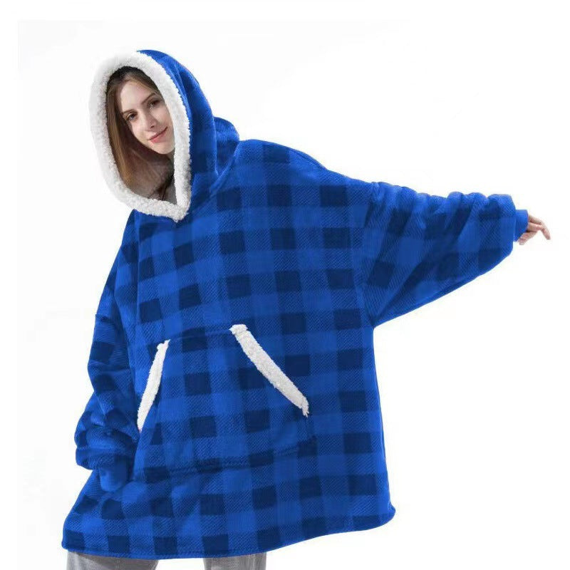 Oversized Sherpa Fleece Wearable Blanket Hoodie – Plush Reversible Pullover for Relaxing & Lounging | Thomler