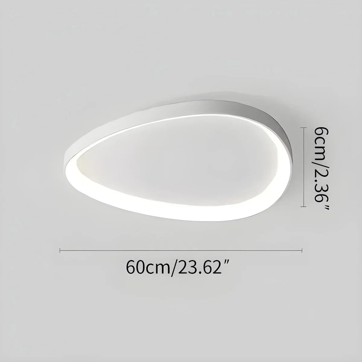 Ceiling Light Metal Oval 60.0 cm Dimmable LED Bedroom Hallway Living Room Adjustable Light Colours | Thomler
