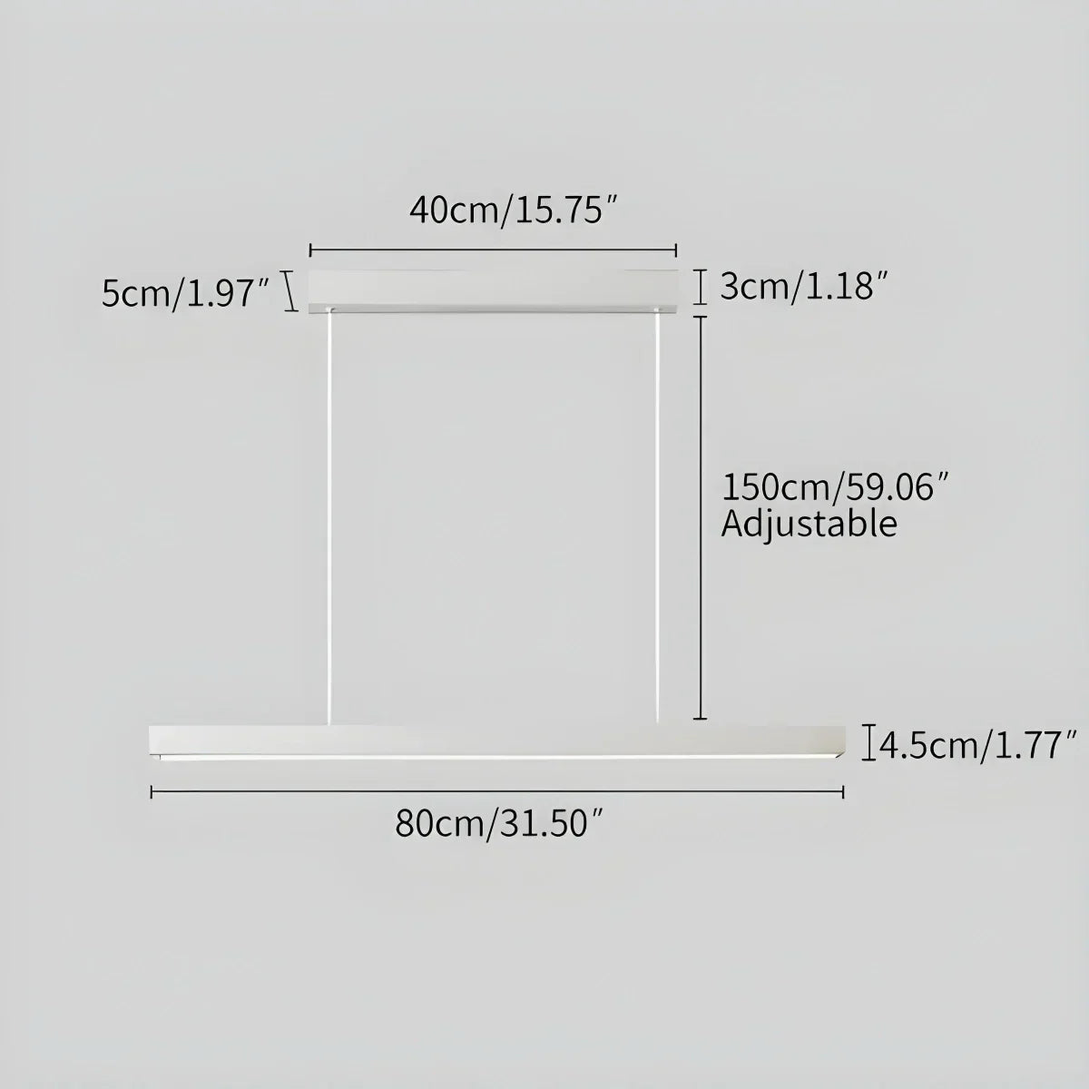 Pendant Light Aluminium Integrated LED Black Kitchen Island Dining Table Minimalist Linear Ceiling Light Adjustable | Thomler