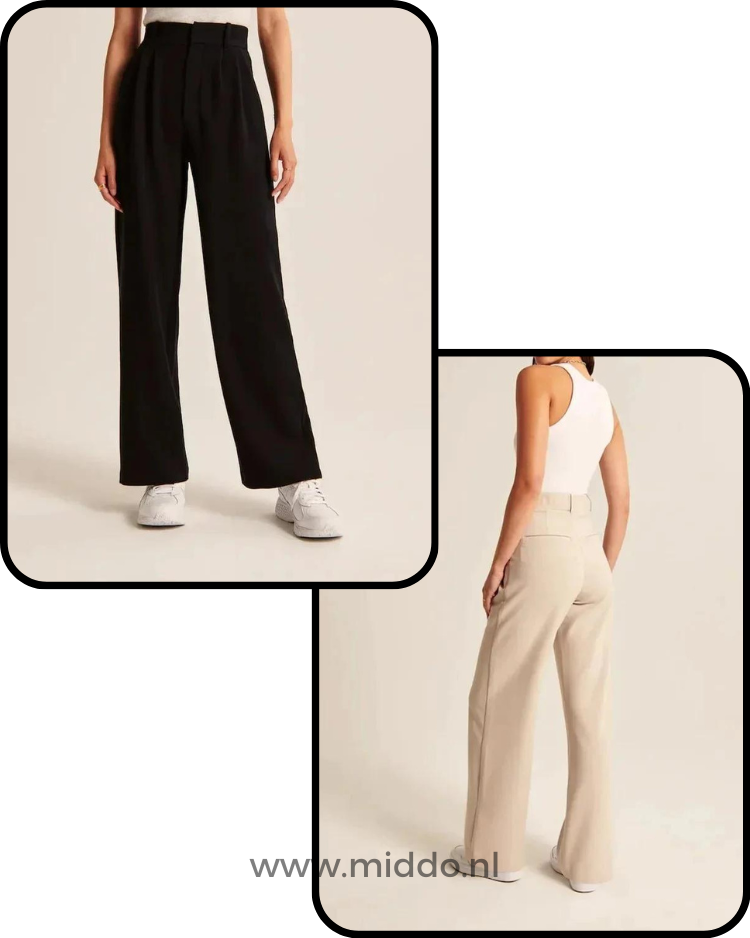 Relaxed Wide-Leg Pants for Women – Stretch Waistband, Full-Length Pleated Trousers for Everyday Comfort | Thomler