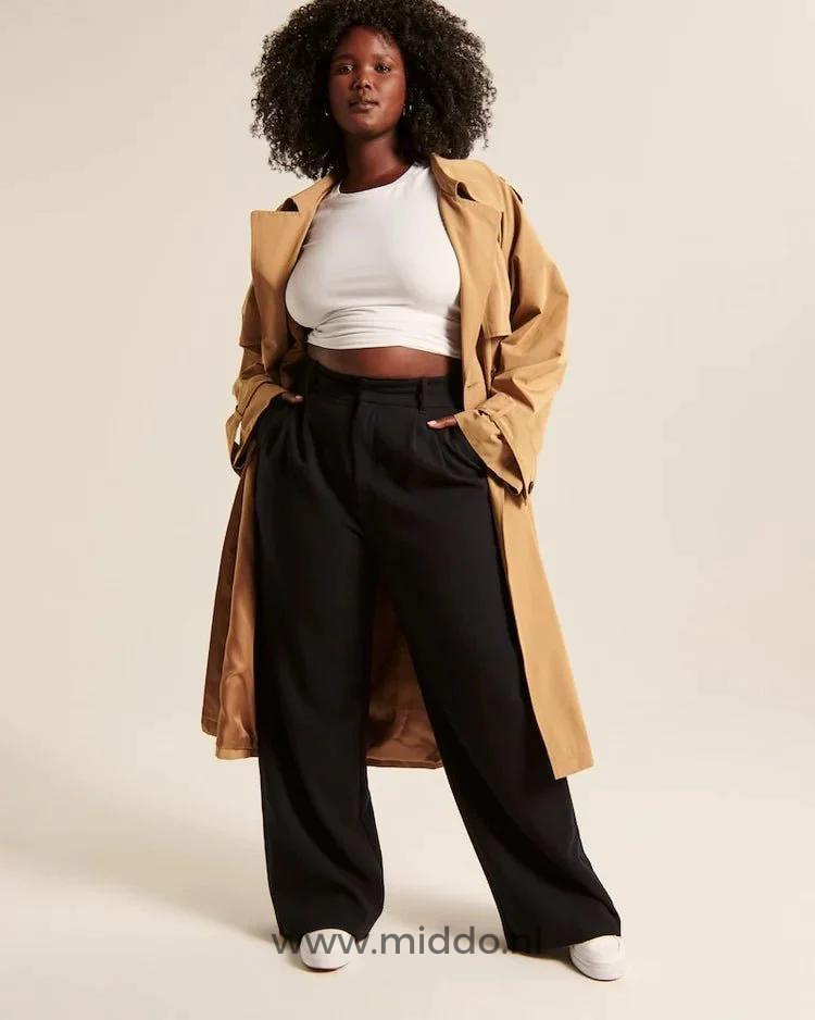 Relaxed Wide-Leg Pants for Women – Stretch Waistband, Full-Length Pleated Trousers for Everyday Comfort | Thomler