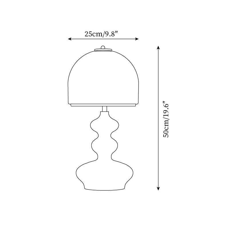Table Lamp Wood 9.8 in Caramel Dome Indoor Lighting Modern Bedroom Living Room Decor | Thomler