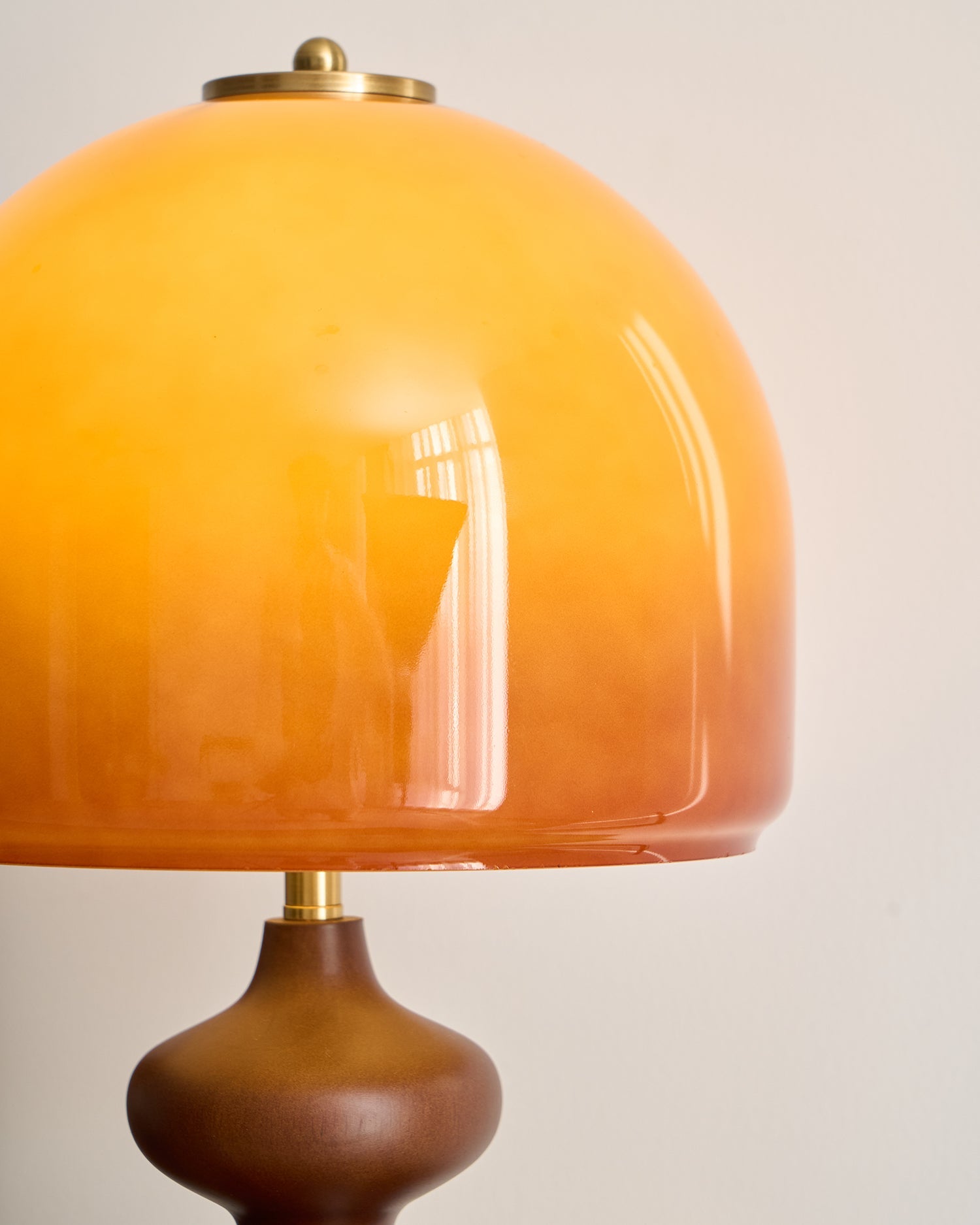 Table Lamp Wood 9.8 in Caramel Dome Indoor Lighting Modern Bedroom Living Room Decor | Thomler