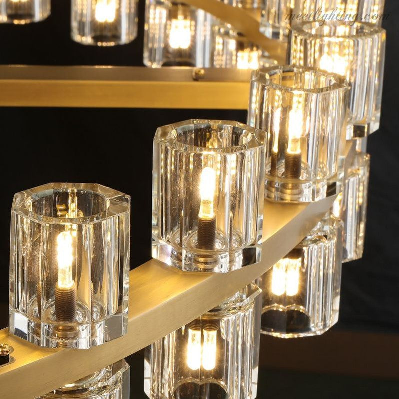 Two-Tier Crystal Chandelier 60 Inch Round Statement Lighting 108 Bulbs for Dining Room Living Room Bedroom Hotel Restaurant Grand Entryway | Thomler