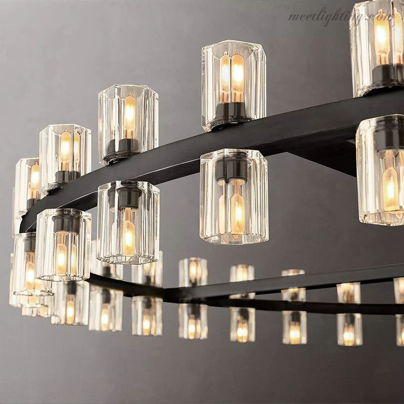 60-Inch Round Crystal Chandelier 72-Light Brass Fixture for Dining Room Living Room Hotel | Thomler