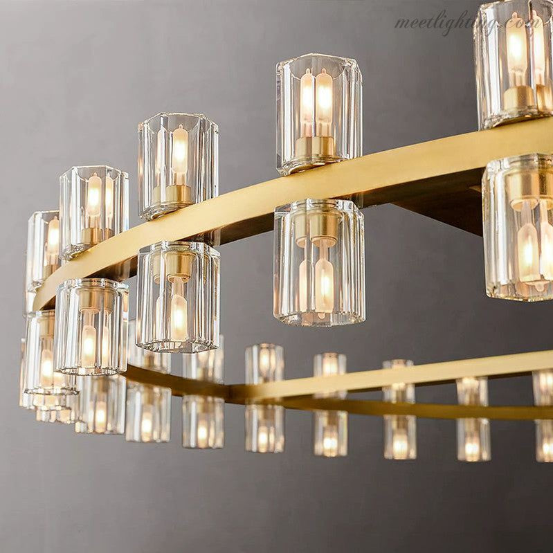 60-Inch Round Crystal Chandelier 72-Light Brass Fixture for Dining Room Living Room Hotel | Thomler