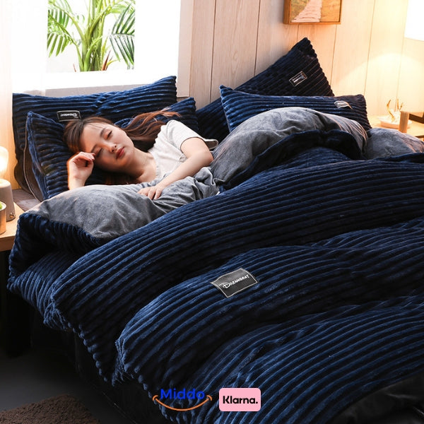 Plush Coral Fleece Duvet Cover Set with Zipper – Cozy Winter Bedding for Cold Nights | Thomler