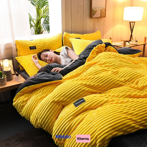 Plush Coral Fleece Duvet Cover Set with Zipper – Cozy Winter Bedding for Cold Nights | Thomler