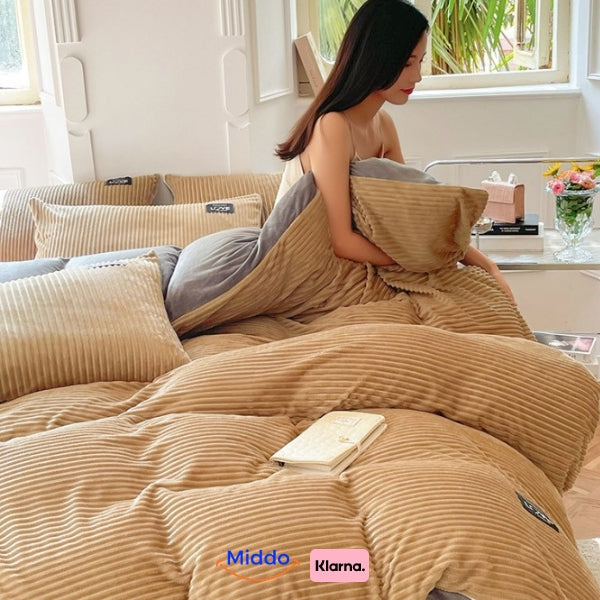 Plush Coral Fleece Duvet Cover Set with Zipper – Cozy Winter Bedding for Cold Nights | Thomler