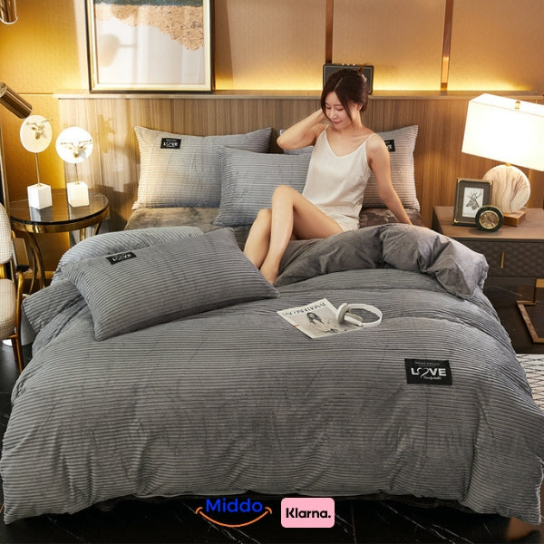 Plush Coral Fleece Duvet Cover Set with Zipper – Cozy Winter Bedding for Cold Nights | Thomler