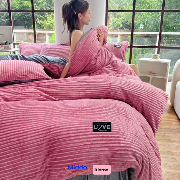 Plush Coral Fleece Duvet Cover Set with Zipper – Cozy Winter Bedding for Cold Nights | Thomler