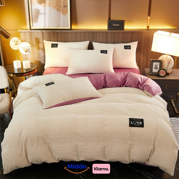 Plush Coral Fleece Duvet Cover Set with Zipper – Cozy Winter Bedding for Cold Nights | Thomler