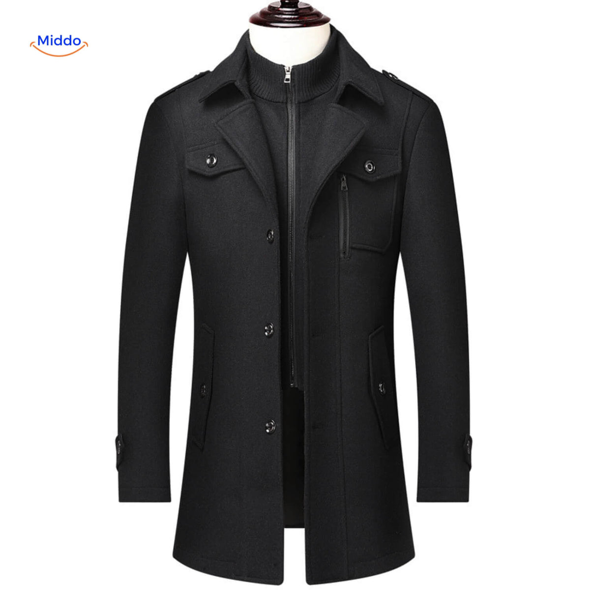 Men's Heritage Trench Coat – Wool Blend, Structured Collar & Tailored Fit for Fall & Winter | Thomler