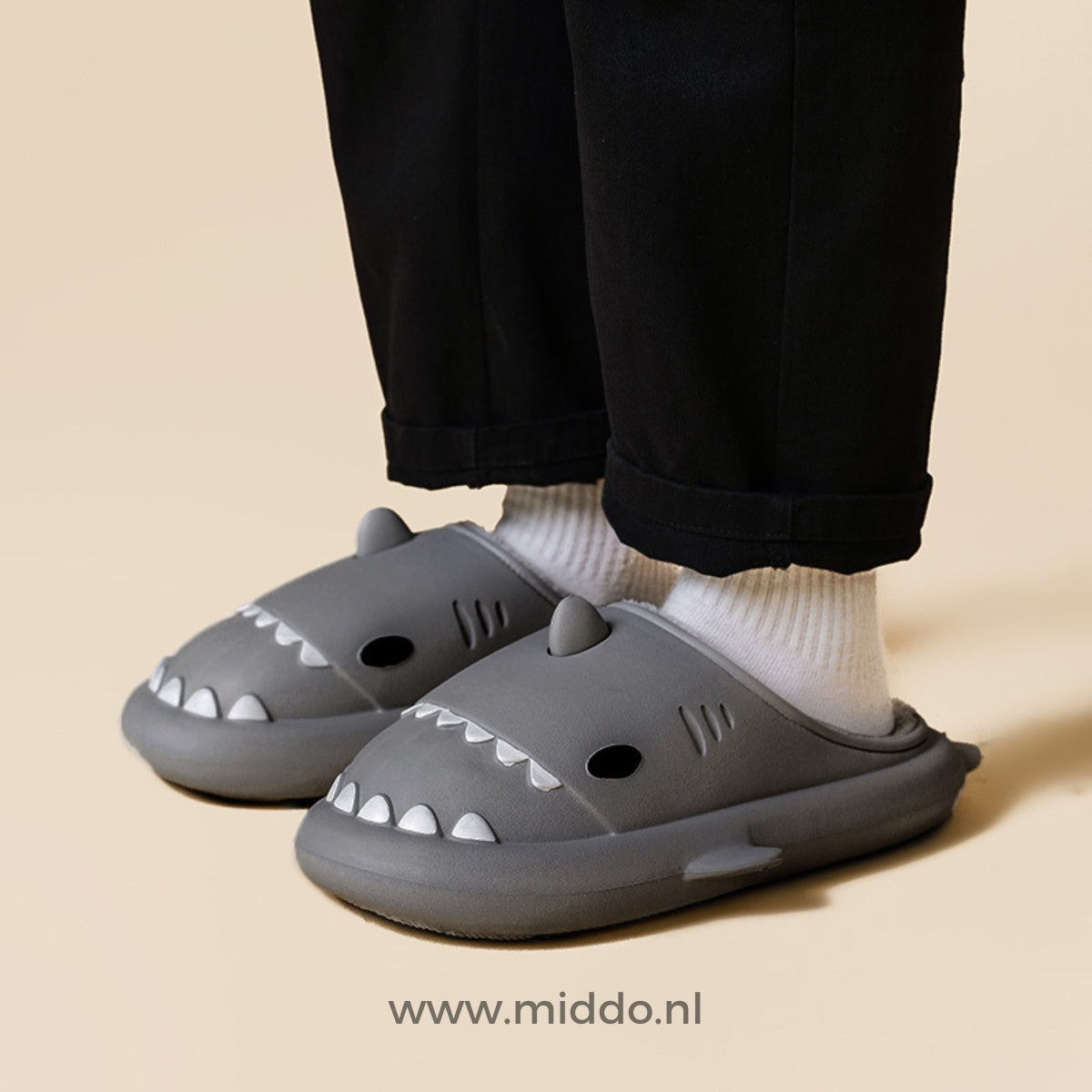 Shark-Shaped Plush Slippers for Kids & Adults – Indoor/Outdoor Comfort | Thomler