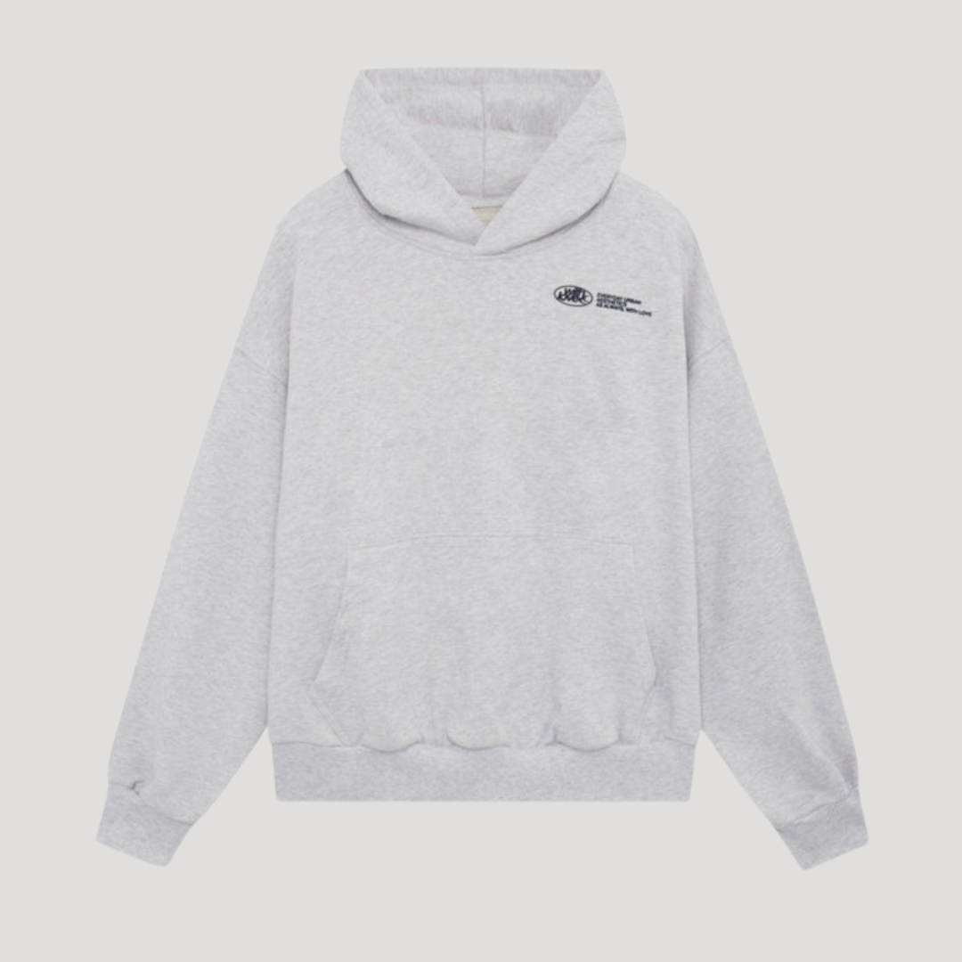 Relaxed-Fit Printed Pullover Sweatshirt for Women with Front Pouch – Adjustable Drawcord Hood | Thomler