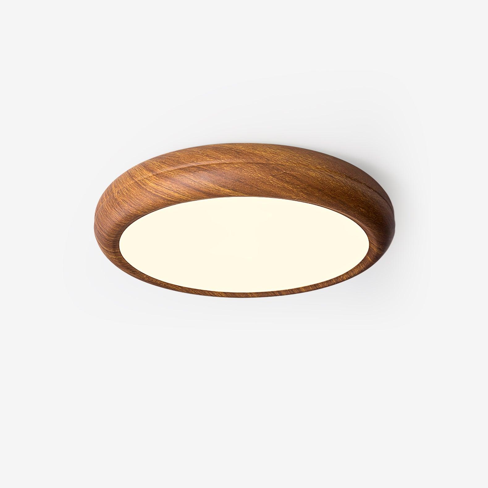 Ceiling Light Wood Grain LED 19.7 in Flush Mount Living Room Bedroom Modern Round Acrylic Lamp | Thomler