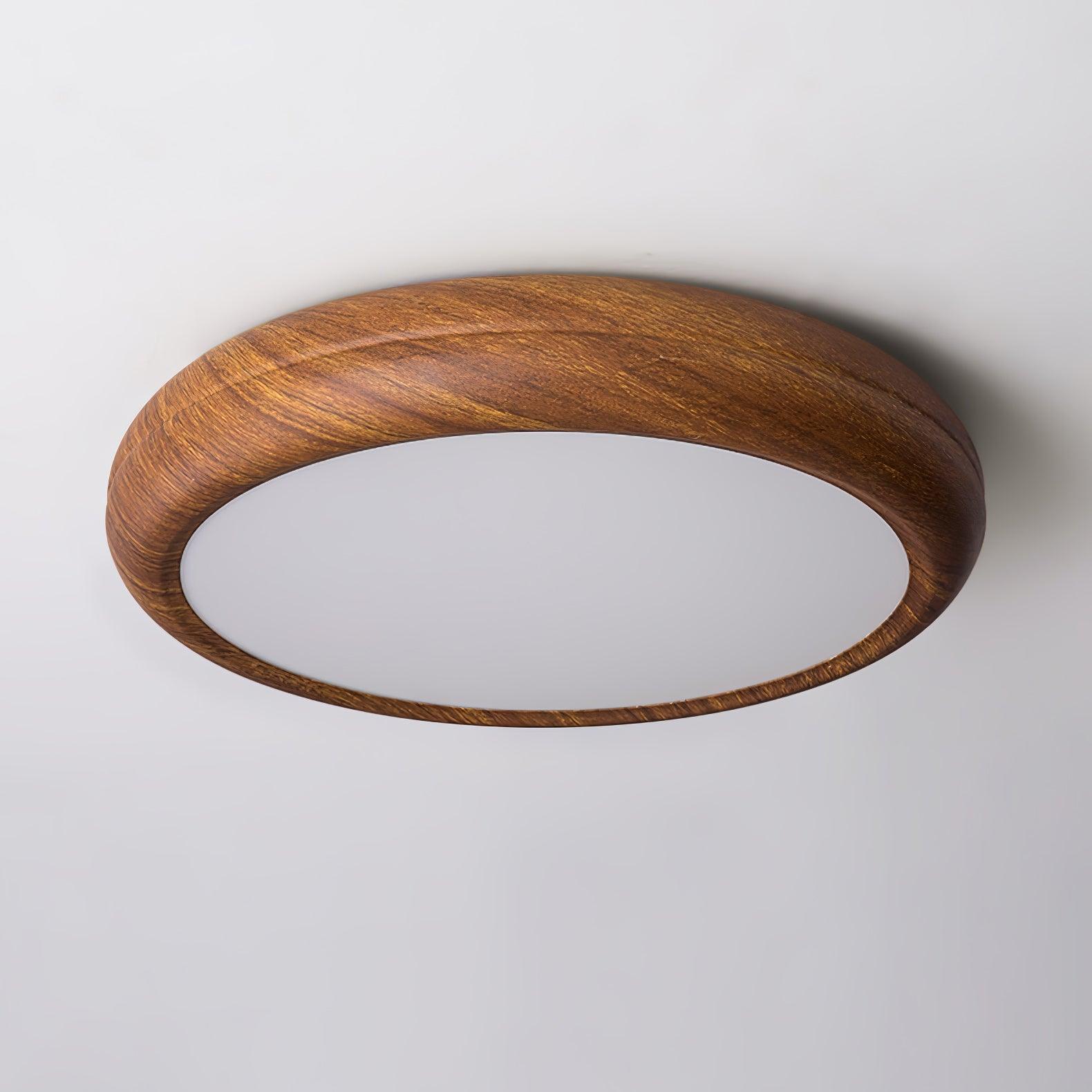 Ceiling Light Wood Grain LED 19.7 in Flush Mount Living Room Bedroom Modern Round Acrylic Lamp | Thomler