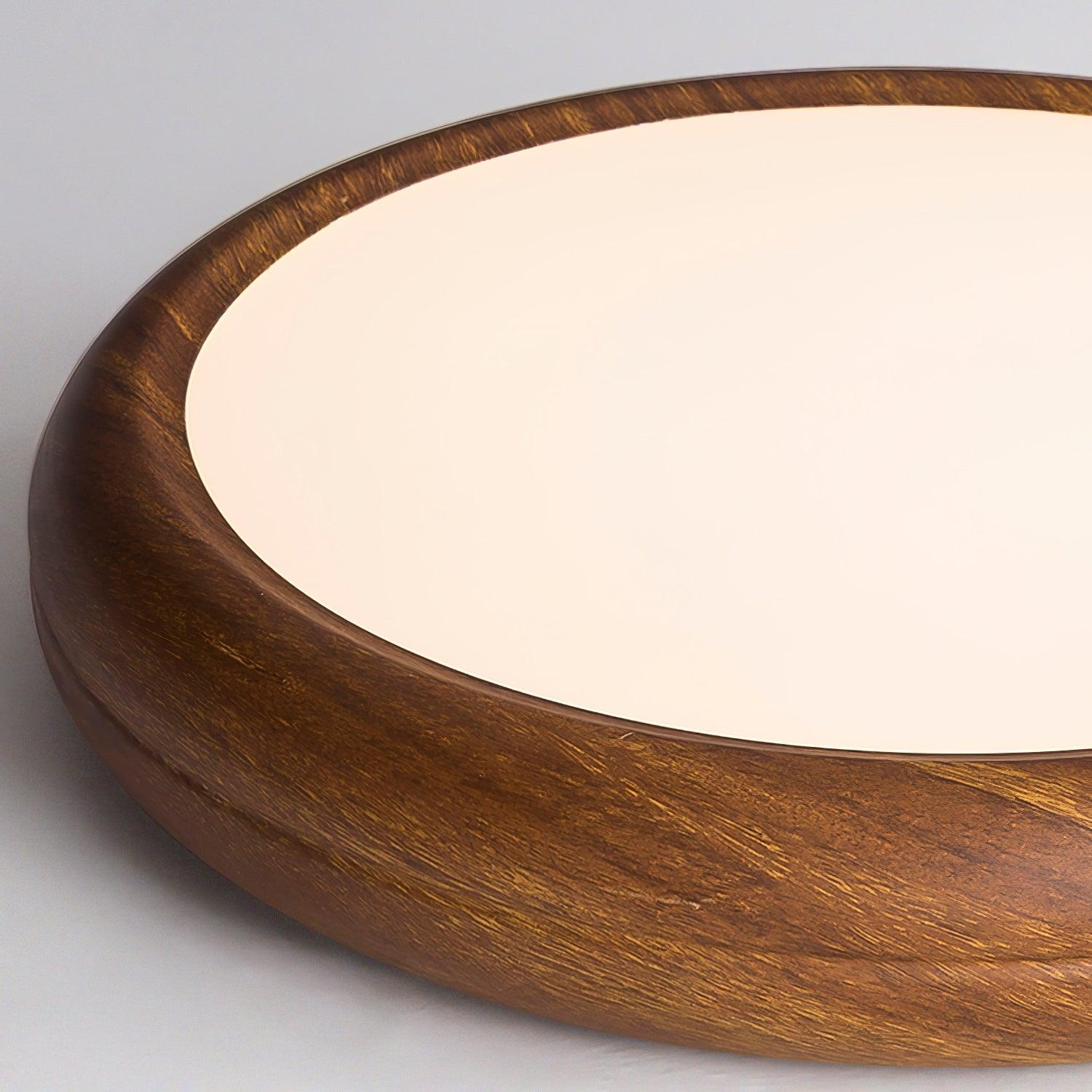Ceiling Light Wood Grain LED 19.7 in Flush Mount Living Room Bedroom Modern Round Acrylic Lamp | Thomler